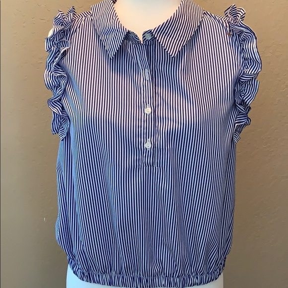Janet Chung Tops - Janet Chung pin stripe blue top.